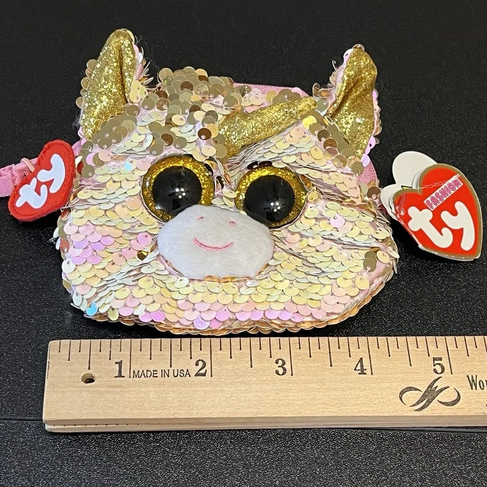 TY Wristlet Coin Purse Beanie Boos Color Changing Sequins FANTASIA Unicorn